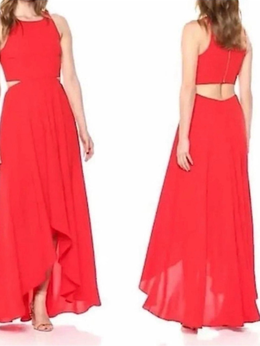 ALI & JAY Red Cutout High-Low Dress